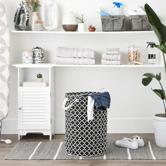 DII® Round Lattice PE-Coated Cotton Polyester Laundry Hamper